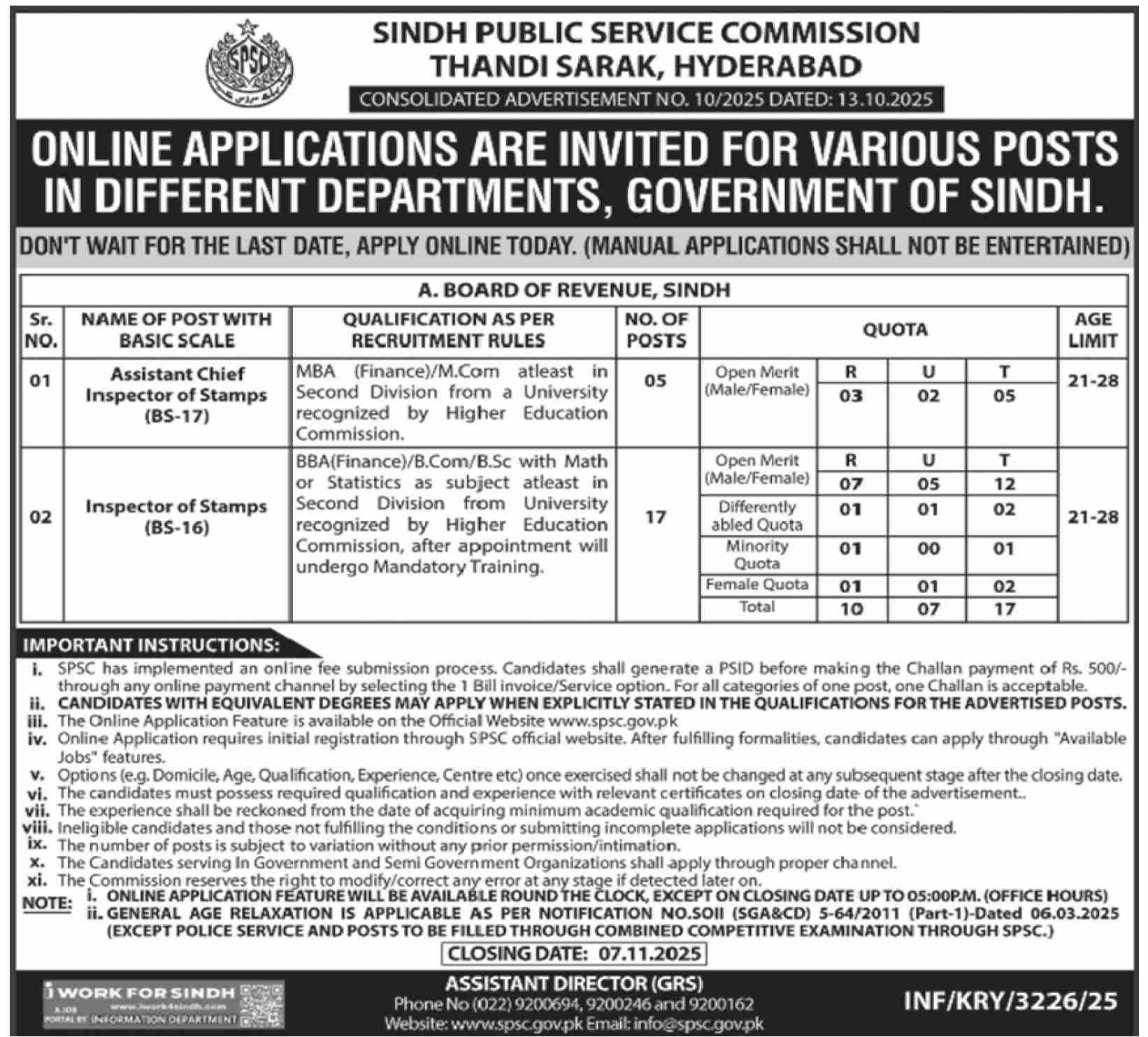 Sindh Public Service Commission Hyderabad Jobs